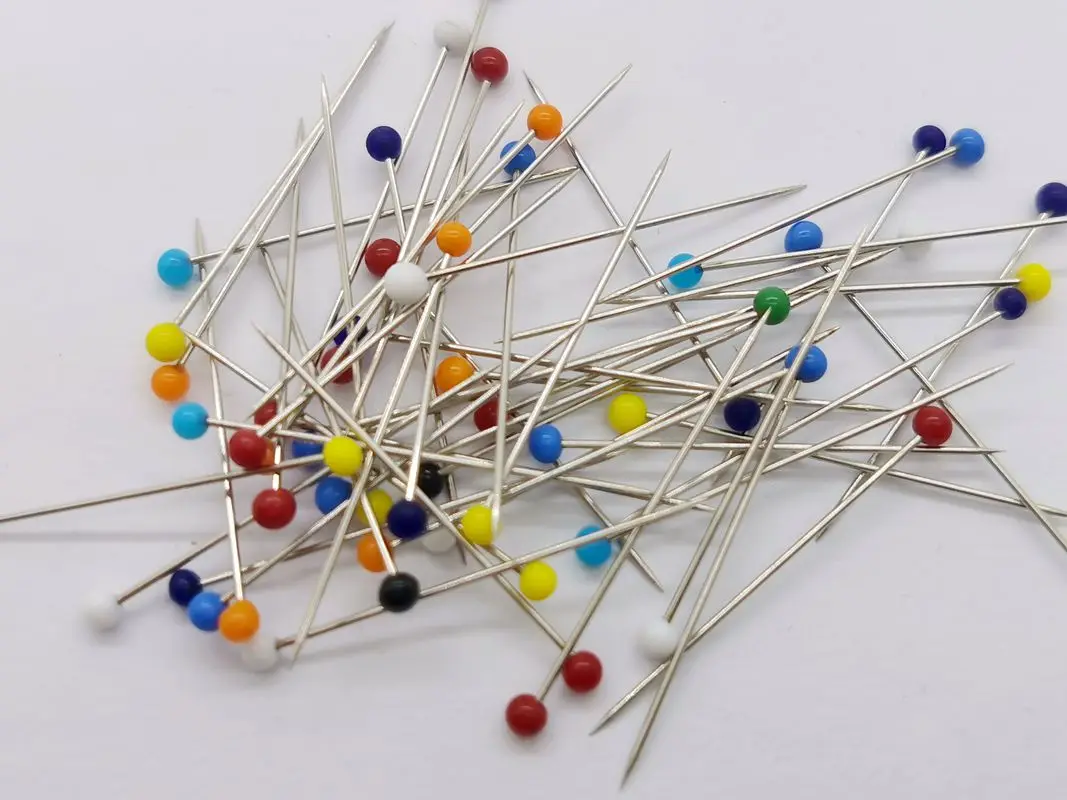 100pcs/50pcs 1 Box Hand sewing positioning pin color bead boxed round pearl needle pin GYH