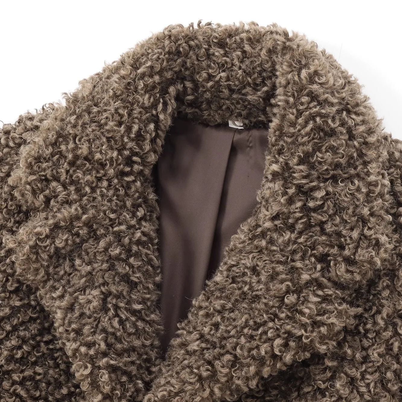 

Zab Autumn New Women's Faion Design Artificial Fur Effect ort Coat Jaet Sli Versatile Polyester Fiber Collar Coat