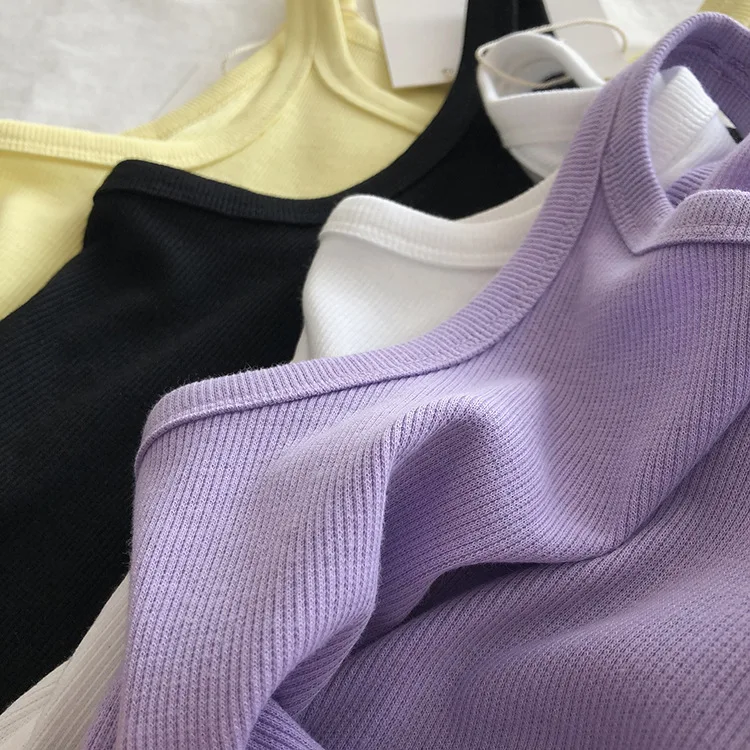 2025 Women Tank Tops Sexy Cropped Top Female Women Summer Camisole Camis Black White Sport Clothes For Women