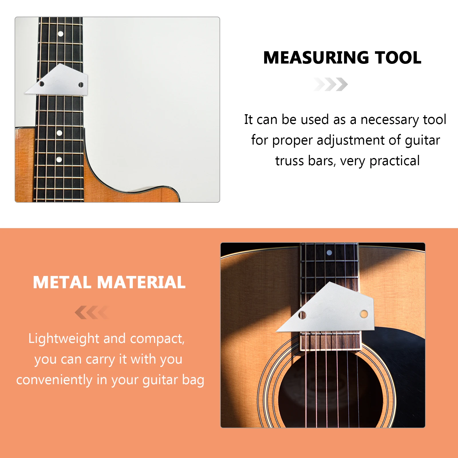 

Guitar Neck Ruler Durable Metal Measuring Tool for Fingerboard Straightness Check Lightweight Compact Practical Bass Guitar
