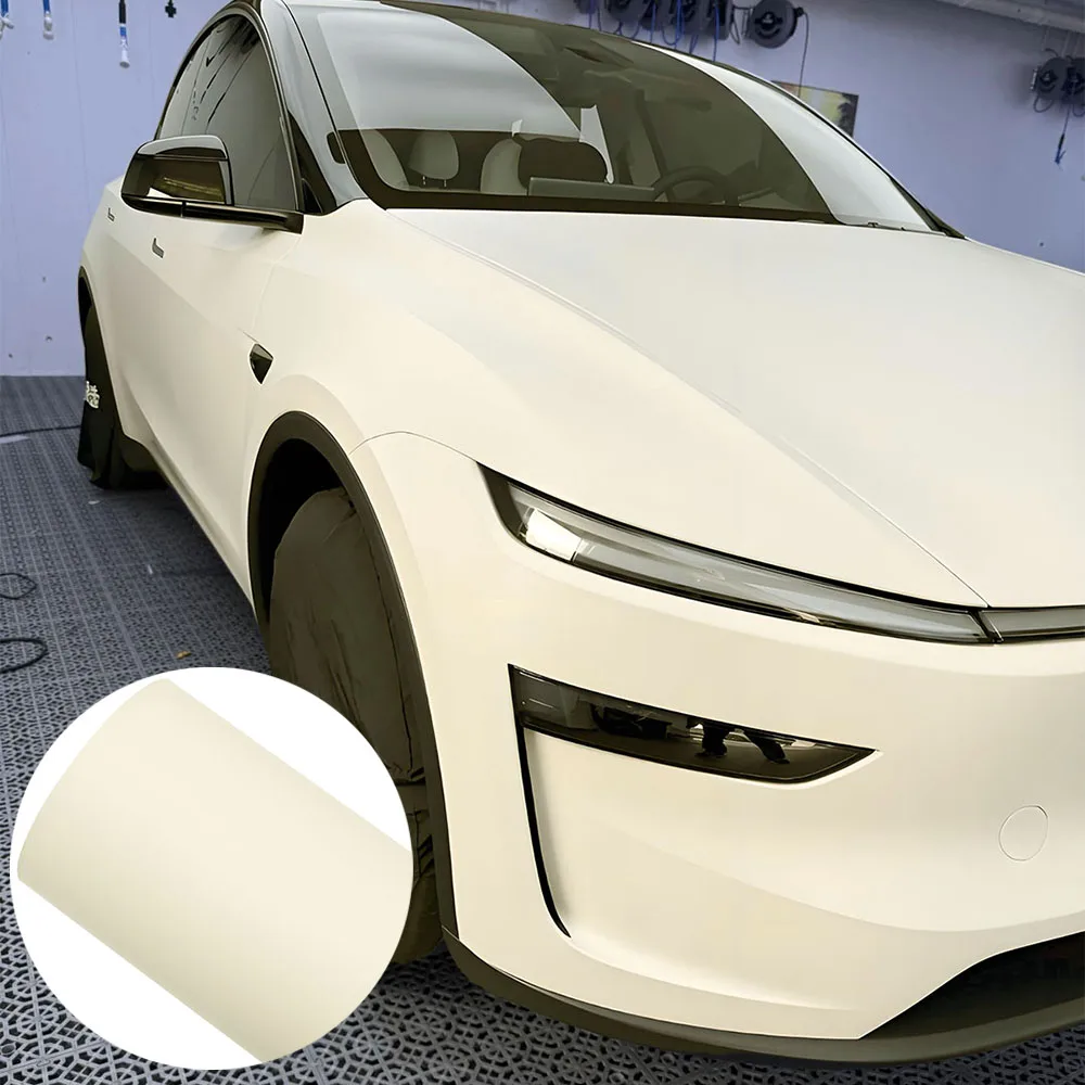 Matte Paper White PVC Car Vinyl Wrap Film with PET Release Liner Air‑Channel Bubble Free Self‑Adhesive Auto Color Change Sticker