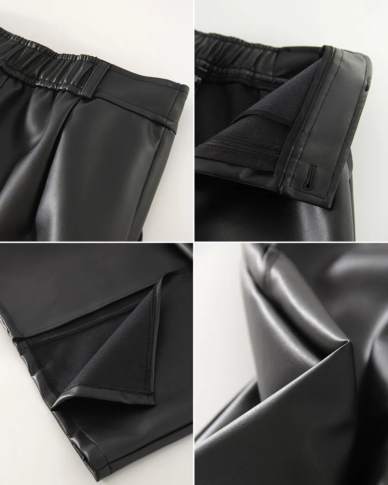 Long Leather Skirts For Women Brown High Quality PU Midi Bodycon Skirt Front Split High Waist Women's Leather Skirt Black Midi