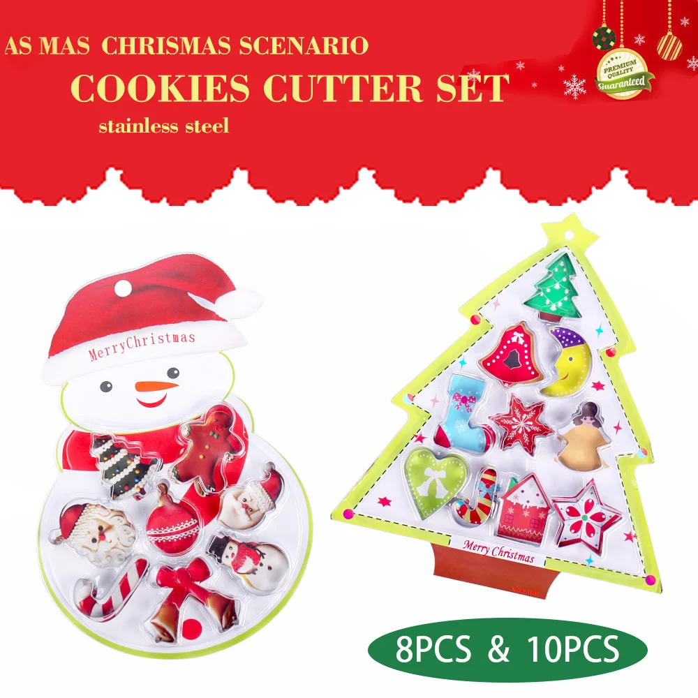 

Нержавеющая сталь Рождественский торт Форма для печенья Выпечка Детское печенье Дизайн 8 шт. Набор 10 шт. Набор шоколадных инструментов