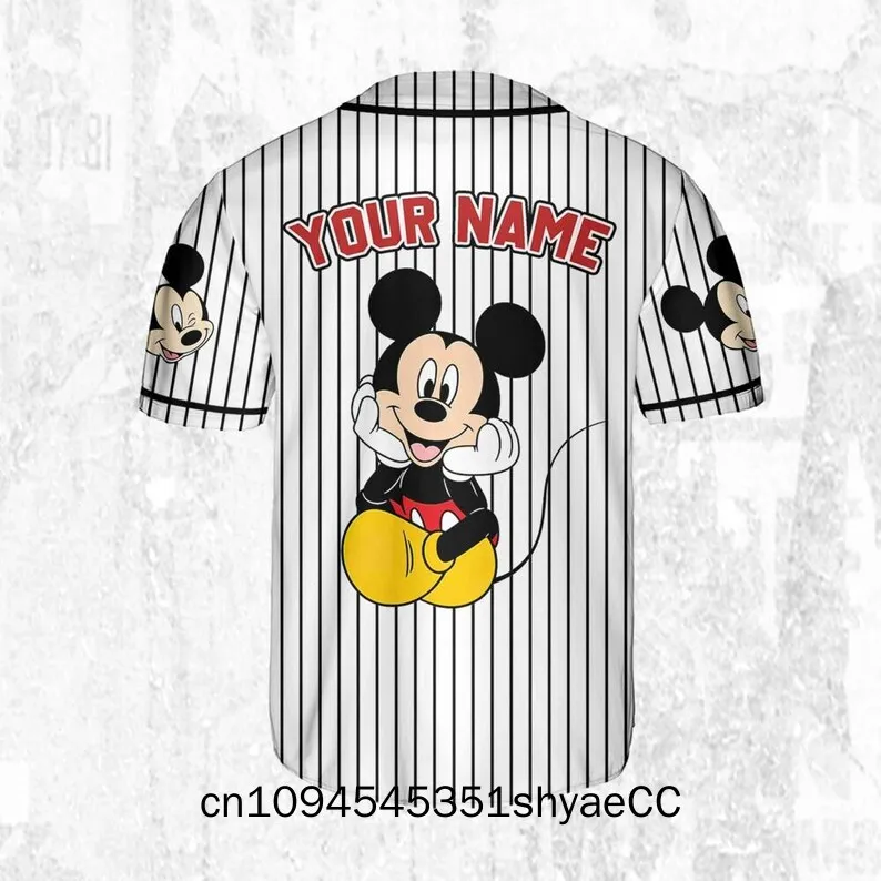 Personalize Disney Vintage Mickey Mouse Smile Jersey, Custom Kid Youth Adult Baseball Jersey, Custom Disney Birthday Gift