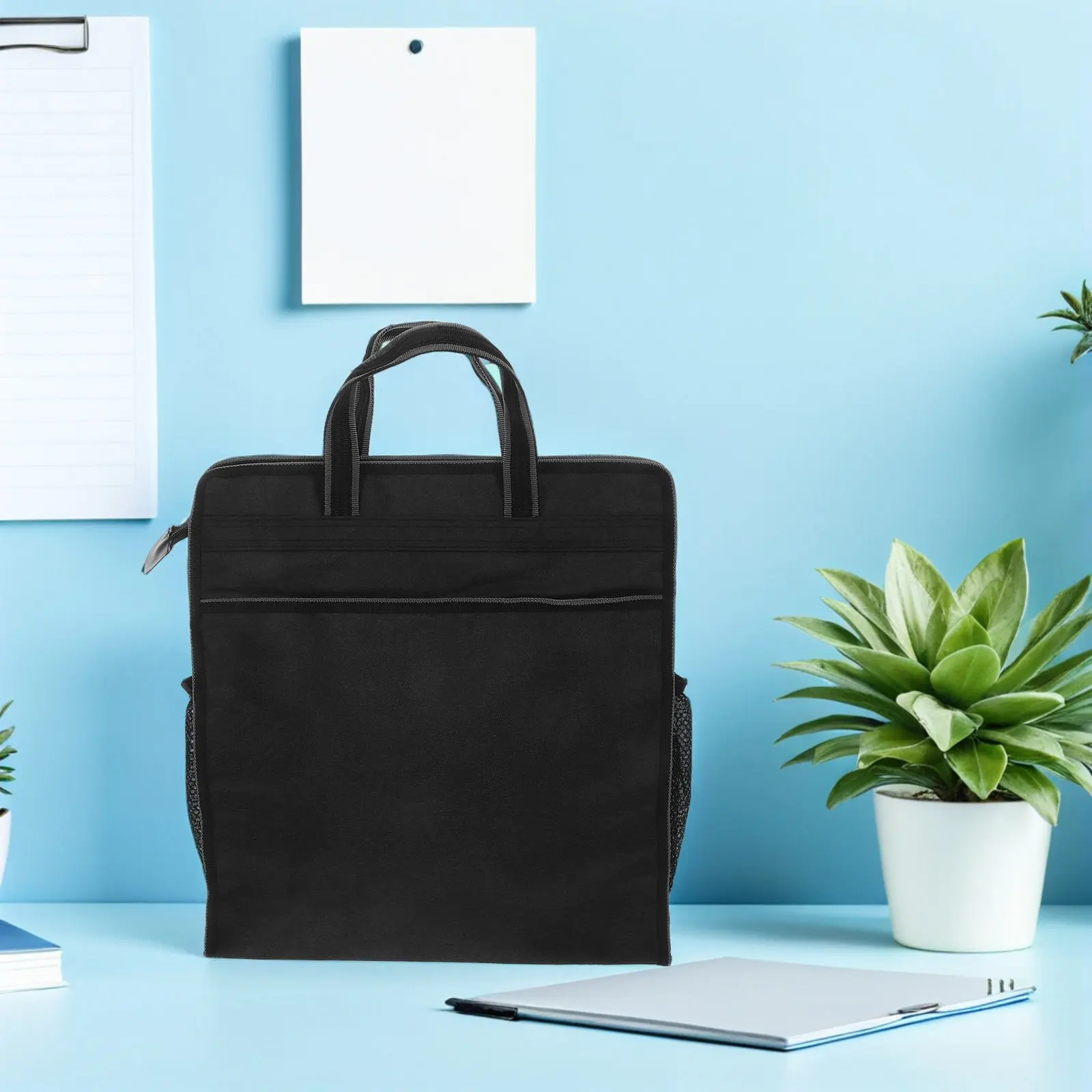 

Document Bag Briefcase Oxford Fabric Business Folder Organizer Portable File Tote Bag Lockable Zipper Office Document Holder