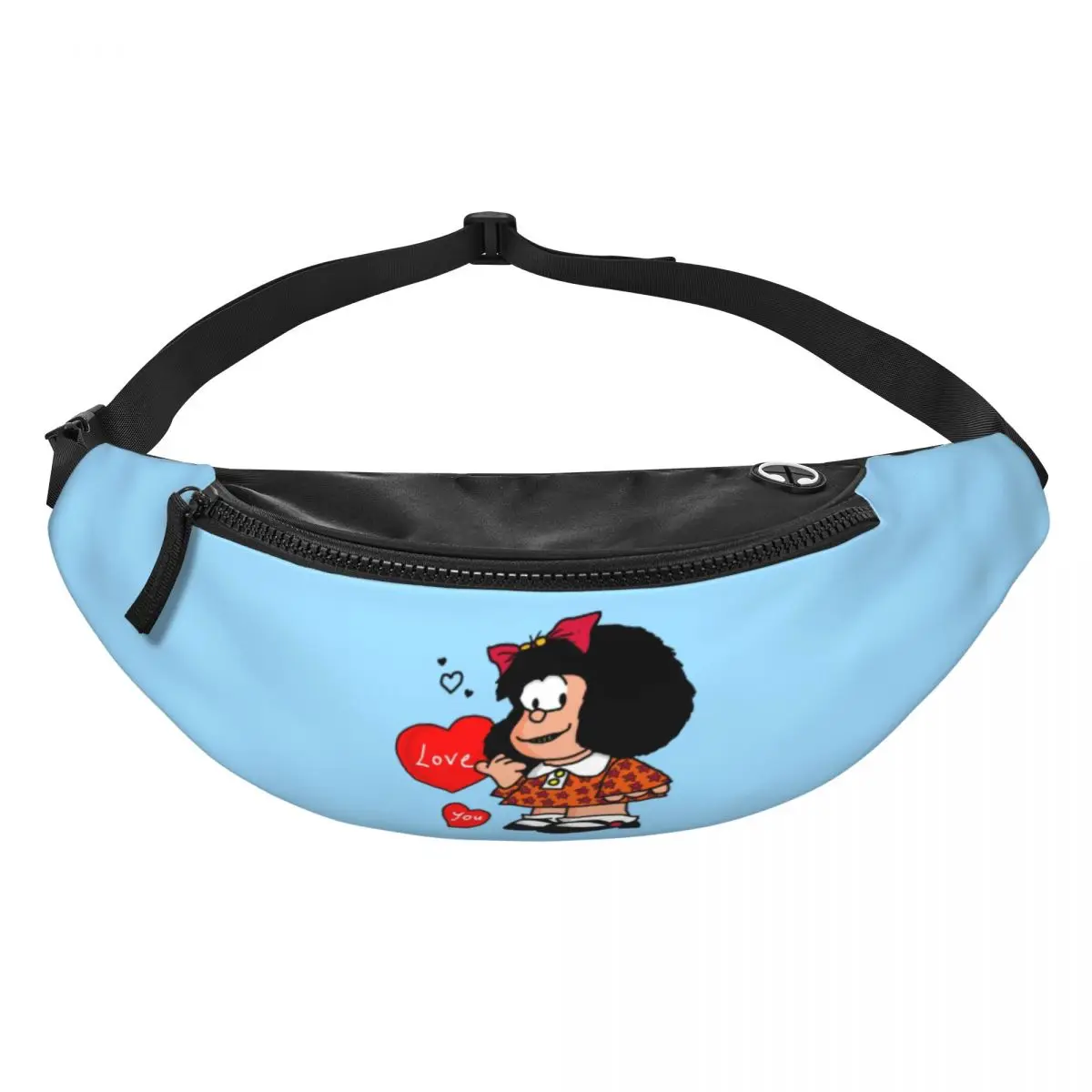 Fashion Mafalda Love You Fanny Pack for Traveling Men Women Cartoon Quino Comic Crossbody Waist Bag Phone Money Pouch