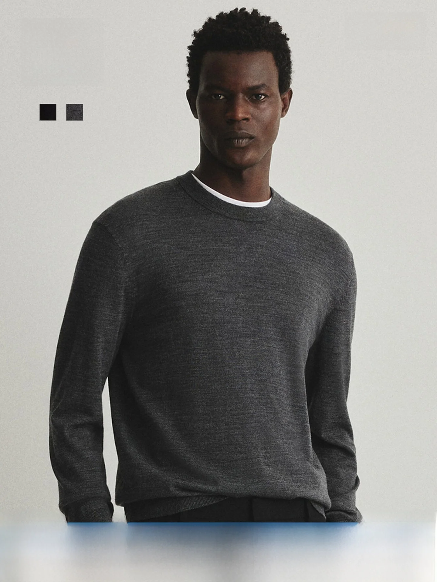 

Мужской вязаный шерстяной свитер H&M с круглым вырезом, базовый слой, теплый, весенний, 287985, повседневный, молодежный, модный, однотонный трикотаж