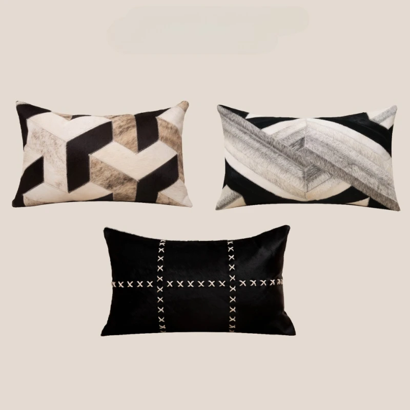 30x50/45X45CM Splicing Throw Pillow Cover Light Luxury Stamping Waist Cushion Cover Decor Home Decorative Pillowcase