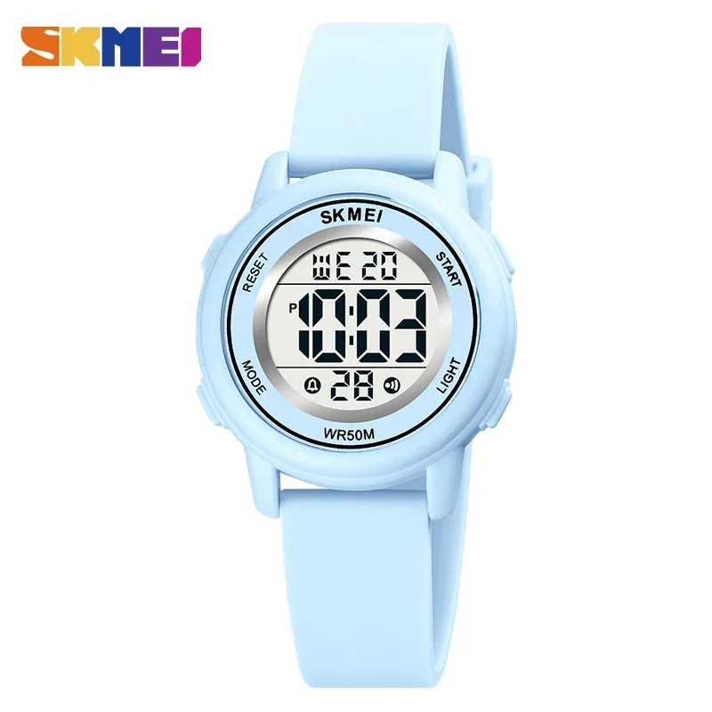 Skmei 1721 Led Light Digital Children Sport Watches Stopwatch Calendar Clock 5Bar Waterproof Kids Wristwatch for Boys Girls Gift