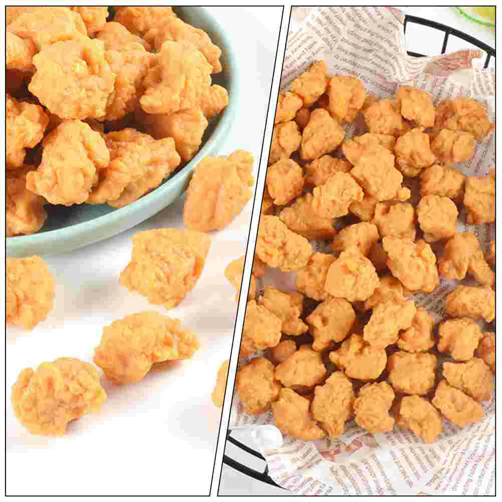 10 Pcs Hens Simulation Nuggets Artificial Fake Food Toy Pvc Child