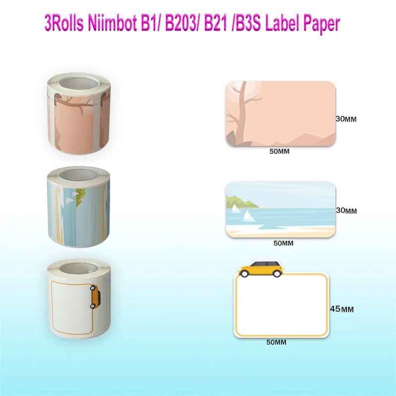 Cute Funny Thermal Label Printer Roll Insert Papers Waterproof For Mini Printers Pose Machine Kid Labeling Stickers Paper Useful