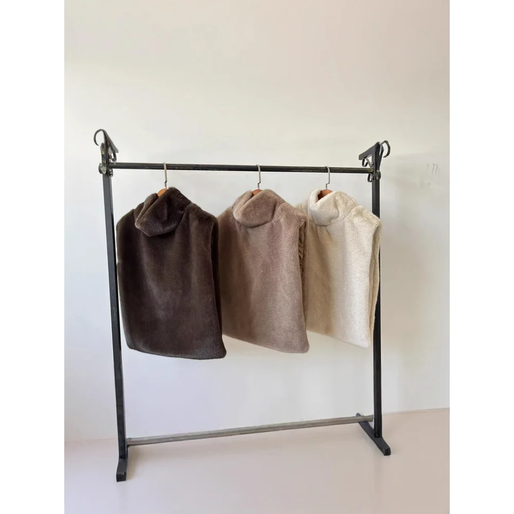 جديد الفراء سترة فو فرو المنك الكتف التفاف أكمام أفخم أعلى التخسيس تصميم ملابس خارجية دافئة تنوعا ملابس نسائية الفراء سترة