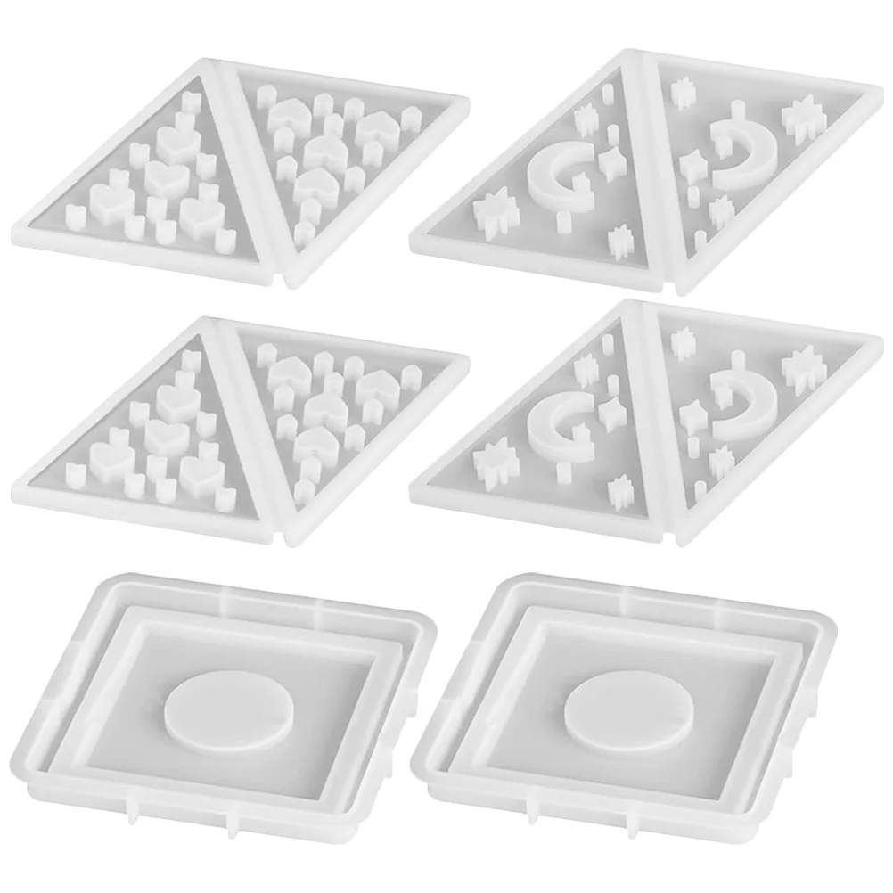 

2Sets Pyramid Resin Silicone Mold Creative Geometric Holder Mold Aromatherapy DIY Craft Supplies