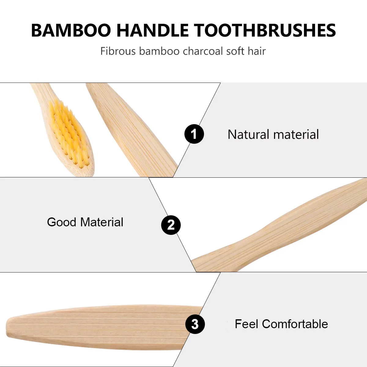 

10 Pcs Bamboo Toothbrush Set Eco Friendly Lightweight Oral Health Bristle Toothbrushes Dry Handle