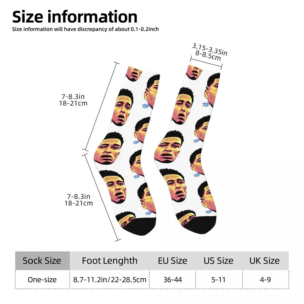 Juded Bellinghams Socks Winter big head graphic Stockings Elegant Women Men Medium Soft Socks Graphic Cycling Non-Slip Socks