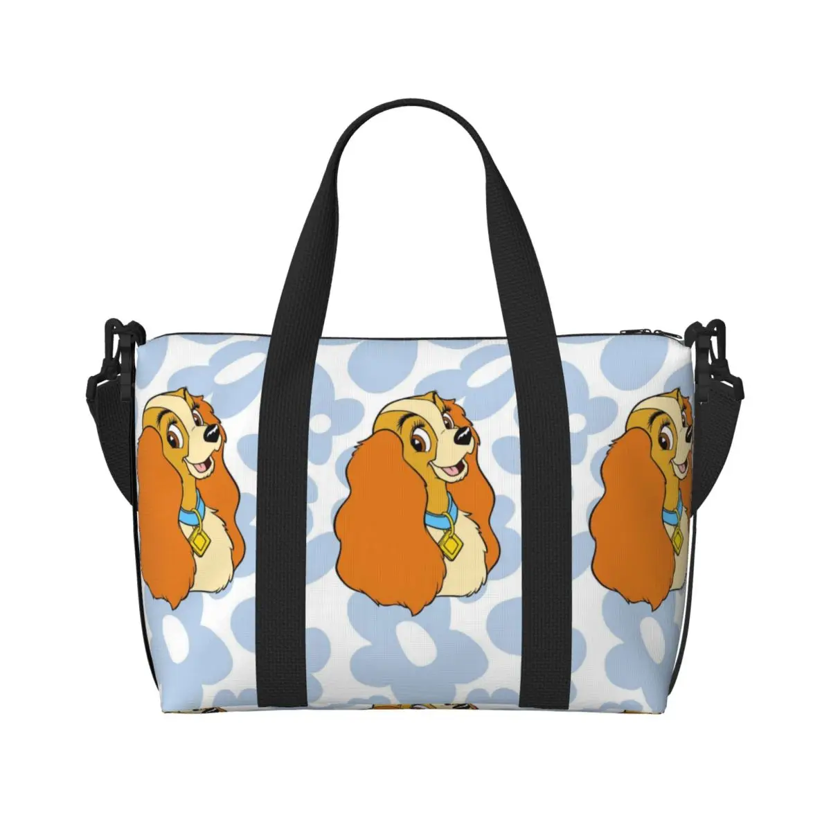 

Пляжная сумка-тоут с принтом «Дама и Труха» в стиле аниме, женская, милая, с большим отделением, для пляжа, спортзала, путешествий