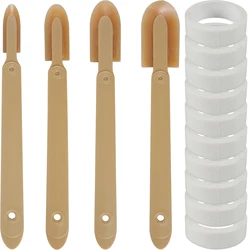 4Pcs Rubber Caulking Spatula with 4/10 Textured Paper Caulking Applicator Spatula Caulk Finishing Hand Tool Grout Sealant Tool