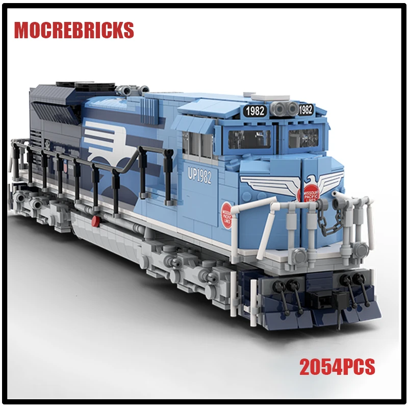 MOC Urban Railway Motor Trains Sets SD70ACe Heritage Diesel-electric Locomotives DIY Building Blocks Creative Model Bricks Toys