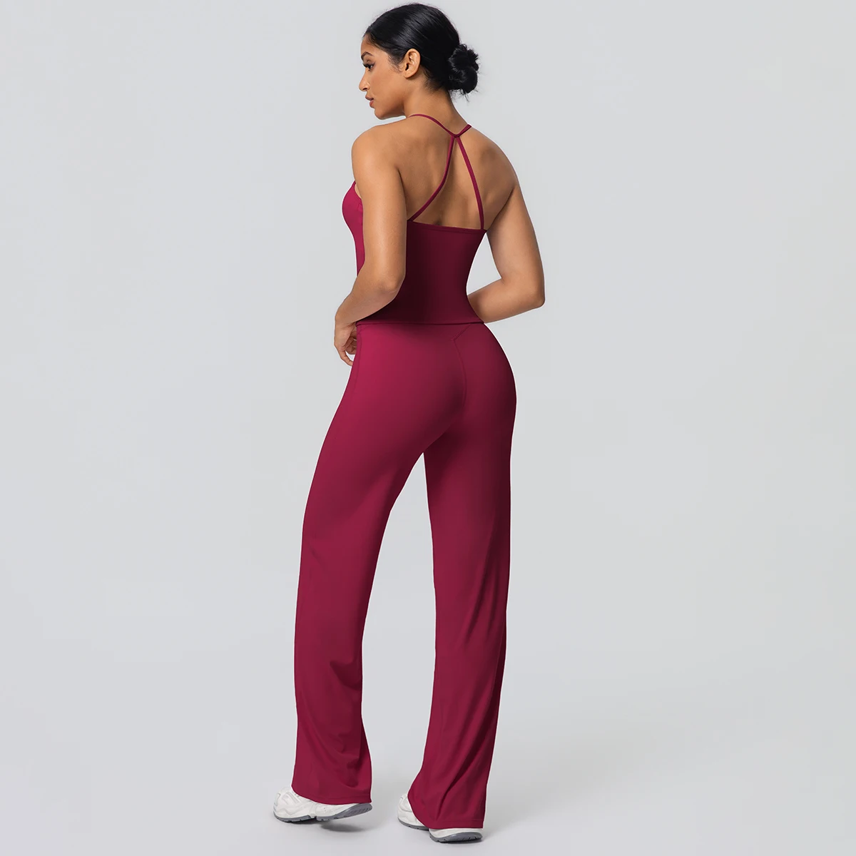 2PCS Solid Color Gym Yoga Set Flares Legging Sport Fitness Cross Gym Bra Top Soft Sport Suit Workout Women Sportswear Yoga Set