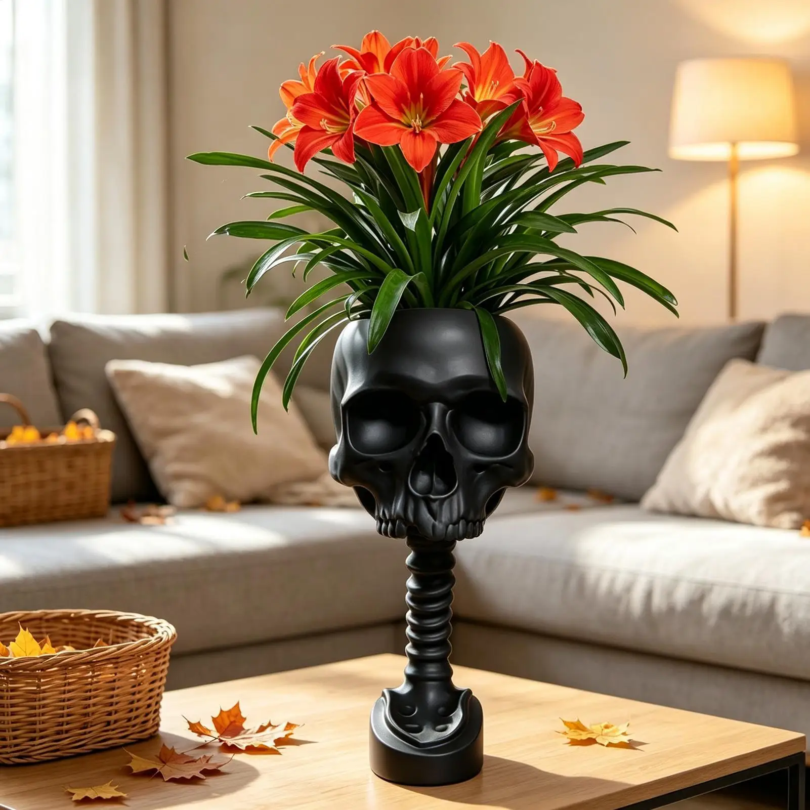resin Gothic Skull Planter Vase Sculpture Skull-shaped flower pot Skull Planters Table Centerpiece Skull Planter Container