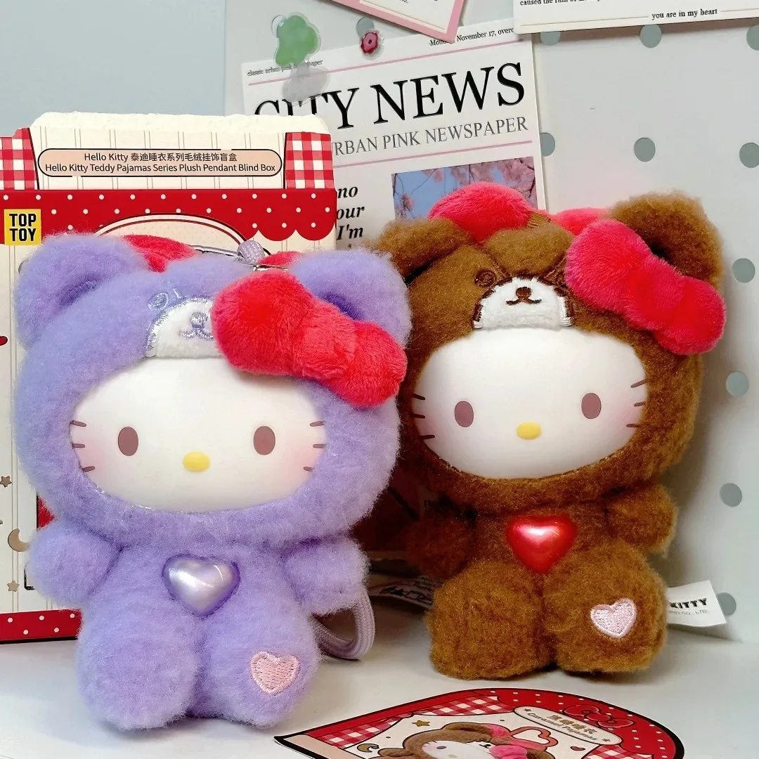 بقعة حقيقية سانريو مرحبا كيتي تيدي منامة سلسلة صندوق أعمى الفينيل على ظهره قلادة الديكور الاتجاه لعبة الأطفال هدية عيد ميلاد