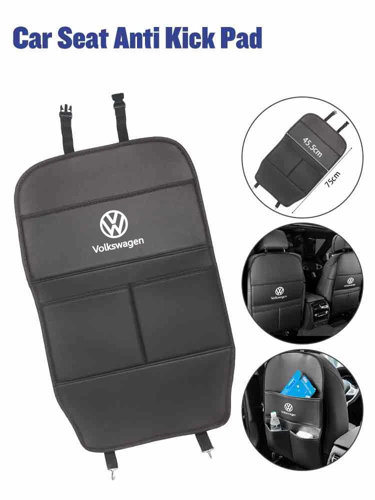 

Leather Car Universal Full-Coverage Kick Pad Storage Pouch Auto Accessories For VW R Jetta Beetle Golf Passat Polo Sharan Touran