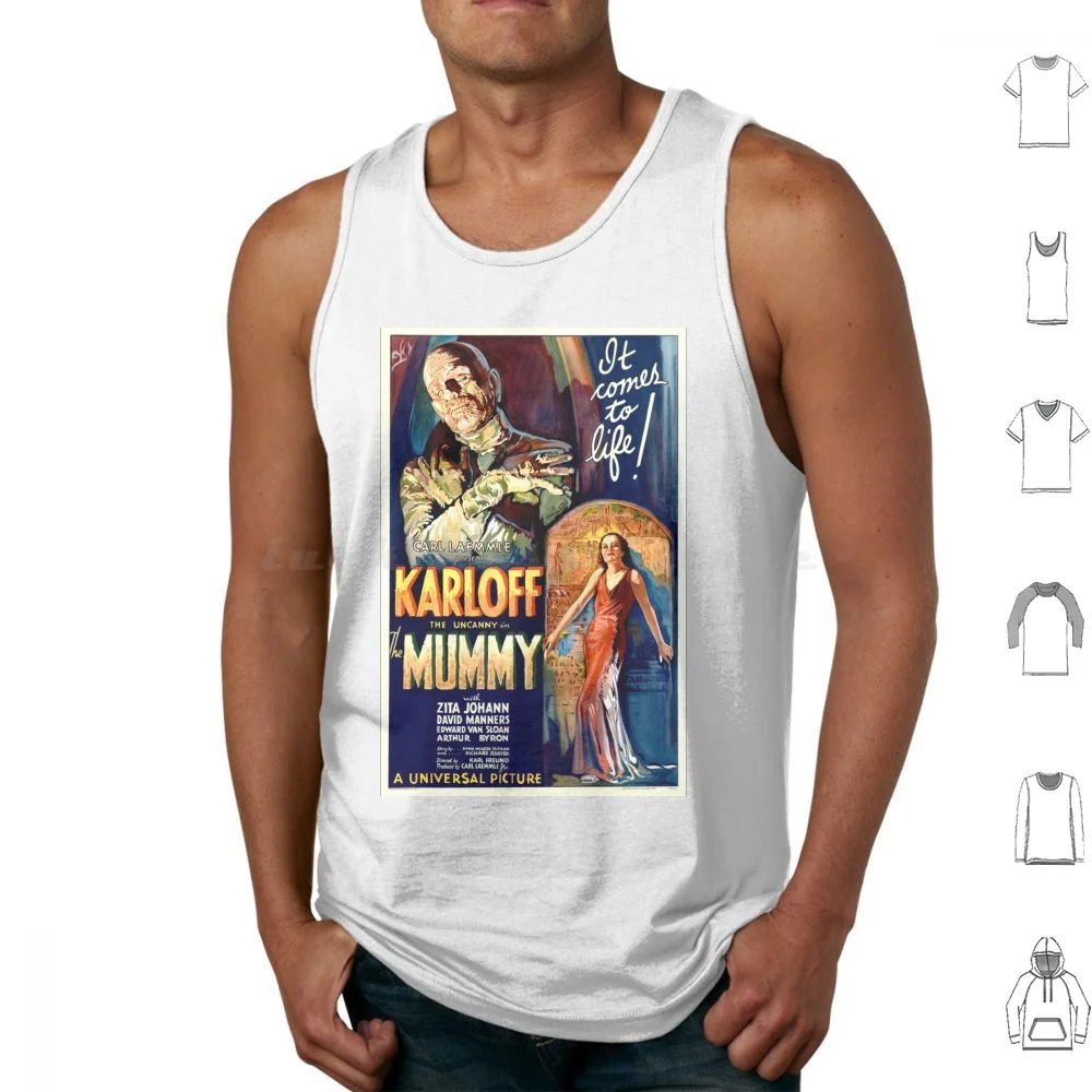 The Mummy 1932 Horror Terror Retro Movie Tank Tops Vest Sleeveless Antique Vintage Retro Old Advertising Ads Art Work Art