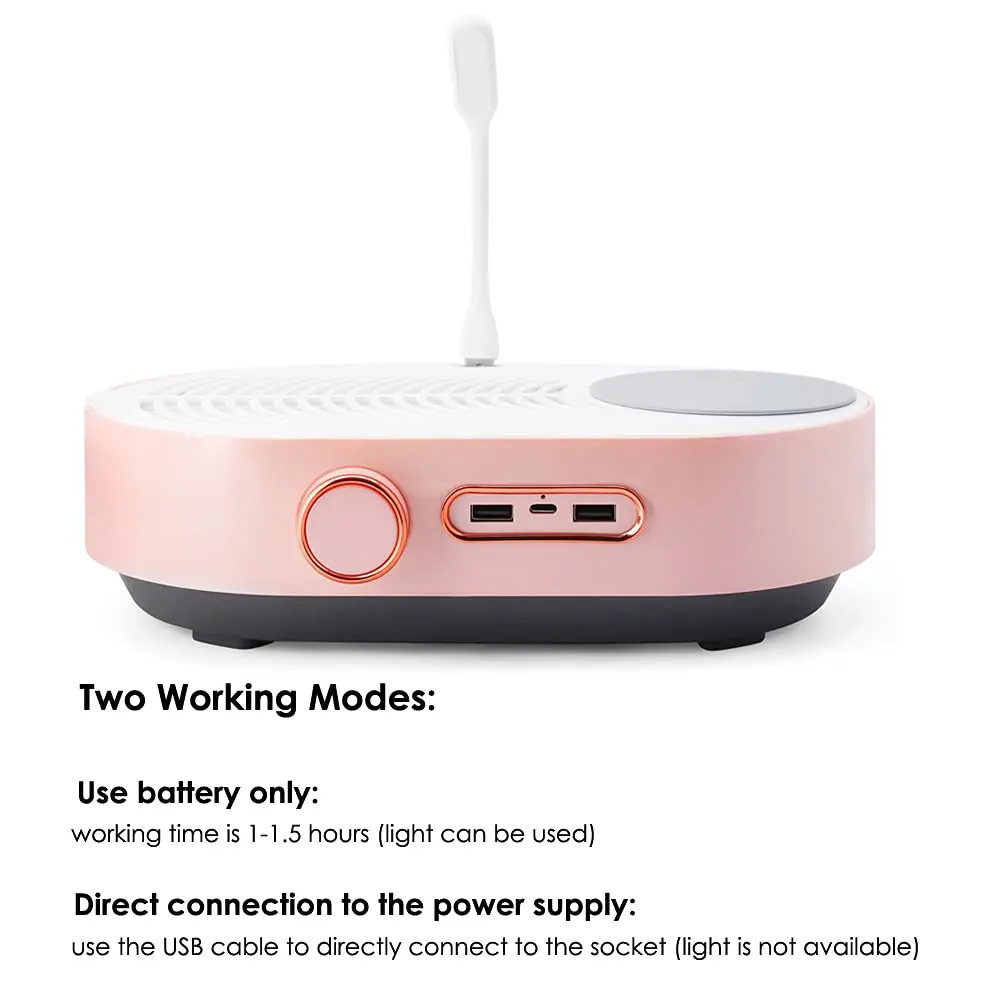 개인 상표 충전식 휴대용 네일 진공 청소기 손톱 용 집진기 먼지 흡입 먼지 추출기 매니큐어 도구