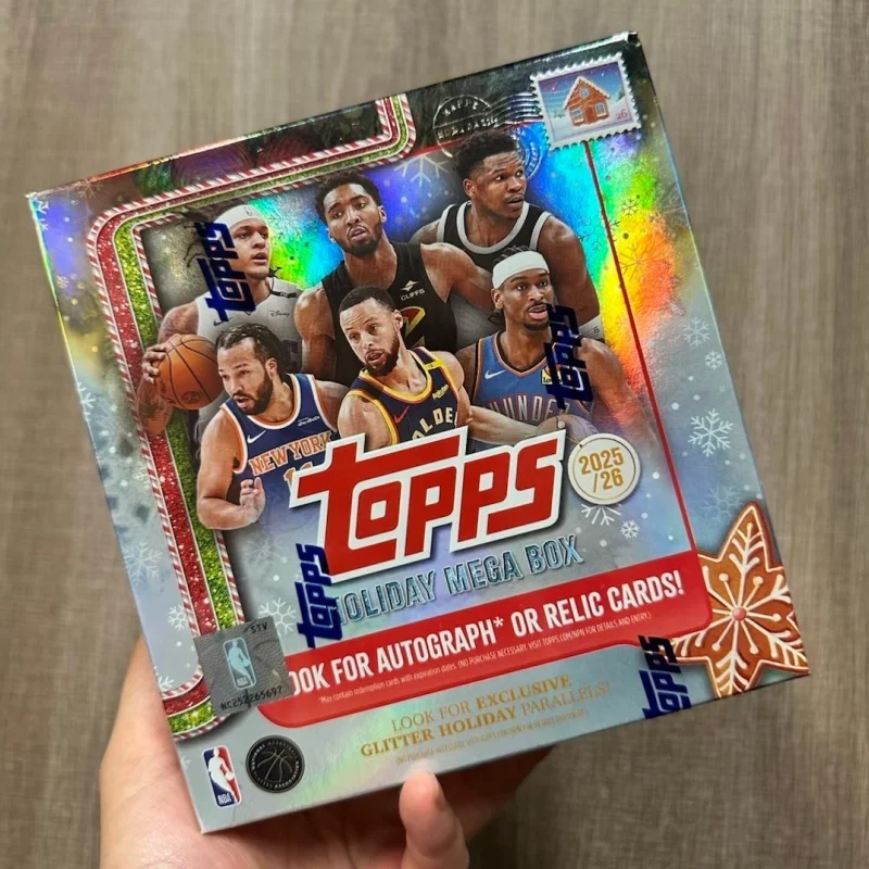 In Stock Original 2025-26 Topps Chorme Holiday Mega Box Basketball Tarding Cards Surprise Collection Christmas Edition Box Cards