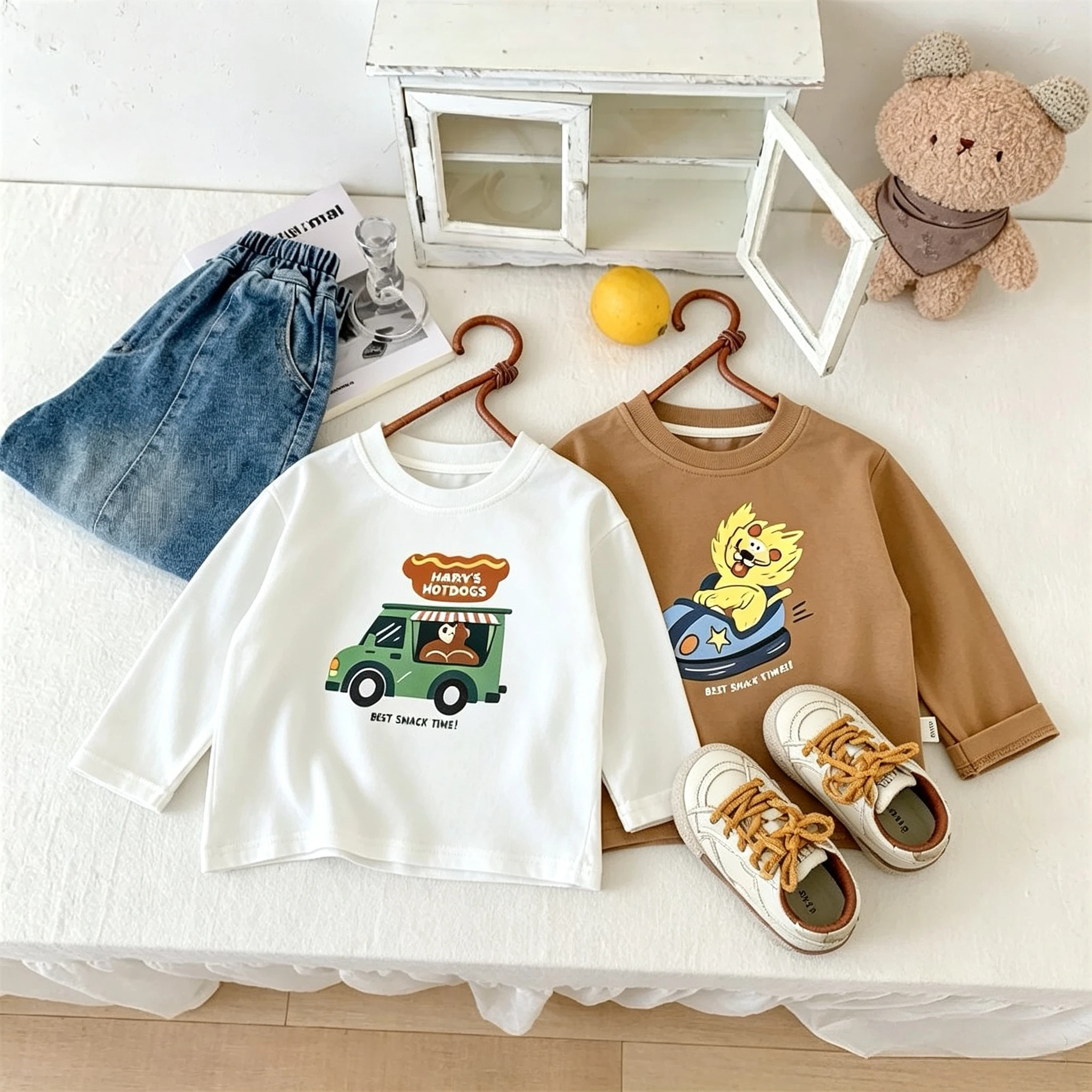 Simple Comfort Children Long Sleeve Tees Tops Spring/autumn Clothing Casual Versatile Kids Bottoming Shirt Blouse Round Collar