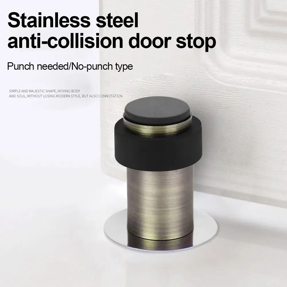 Stainless Steel Door Stop Wall Protector Bloc Porte Heavy Duty Doorstop Front Door Stopper Anti-collision Mast Stops House Home