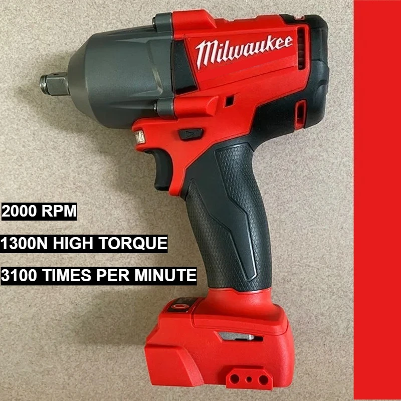 

100% For Milwaukee 18V Battery 1300NM Large Torque Cordless Wrench Brushless Electric Impact Wrench Repair Power Tools Car Truck