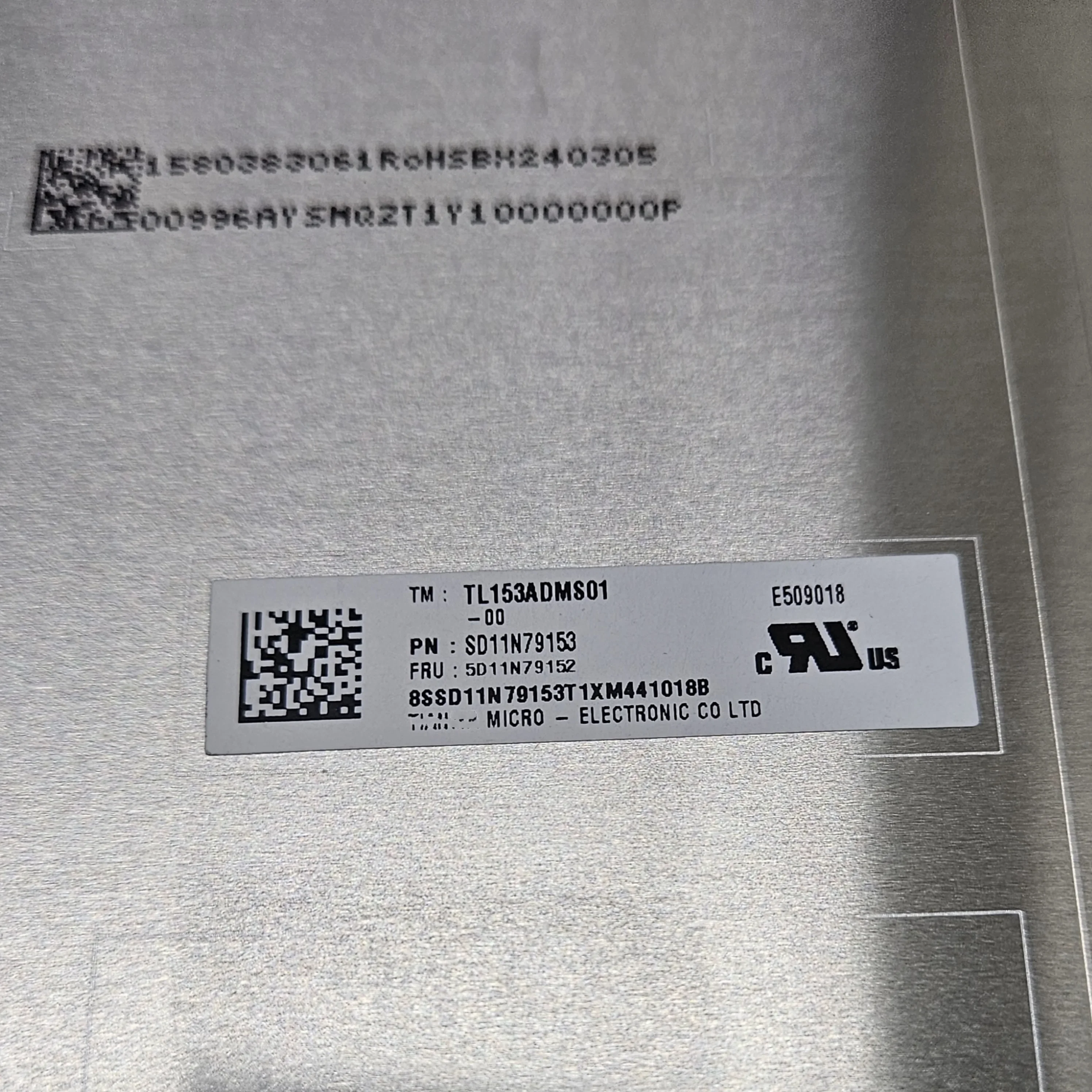 TL153ADMS01-00 15.3'' Laptop LCD Screen Display Panel Matrix Replacement