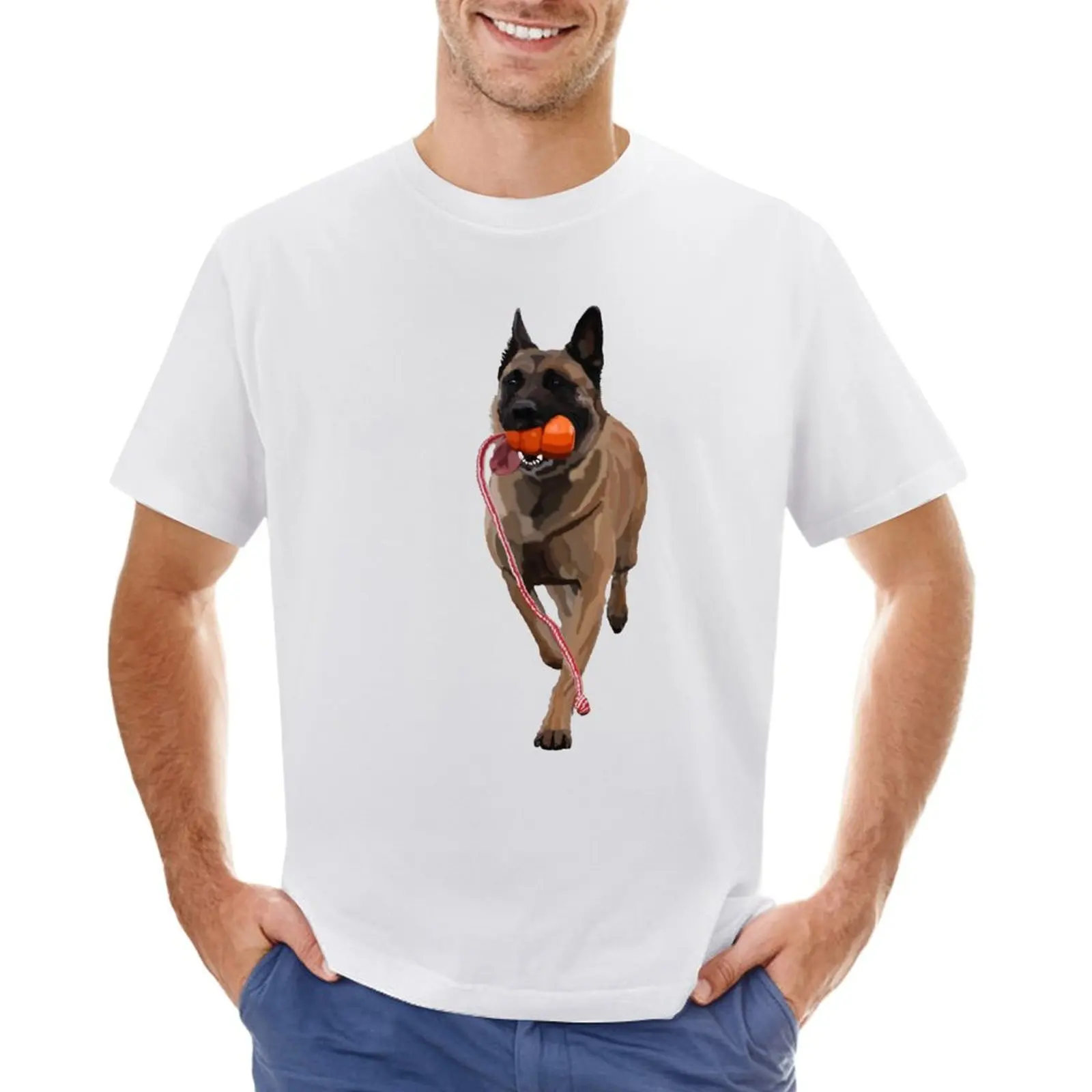 

Belgian Malinois in deep concentration T-shirt aesthetic clothes plus sizes oversized t shirt men