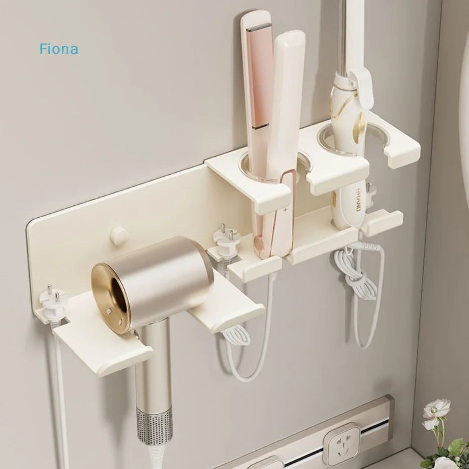✔ Selbstklebender Wandmontierter Haarpflege-Organizer, Multifunktionaler Halter für Haartrockner, Glätteisen und Lockenstab