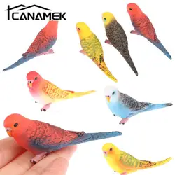 1Pc Simulation Parrot Artificial Bird Parakeet Miniature Landscape Ornament Animal Model Lawn Figurine Outdoor Garden Party Prop