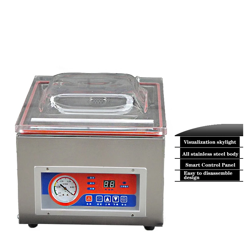 

Digital Display Fully Automatic Vacuum Sealing Bag Food Sealing Machine Food Industry Packaging DZ-260C Vacuum 220V/110V