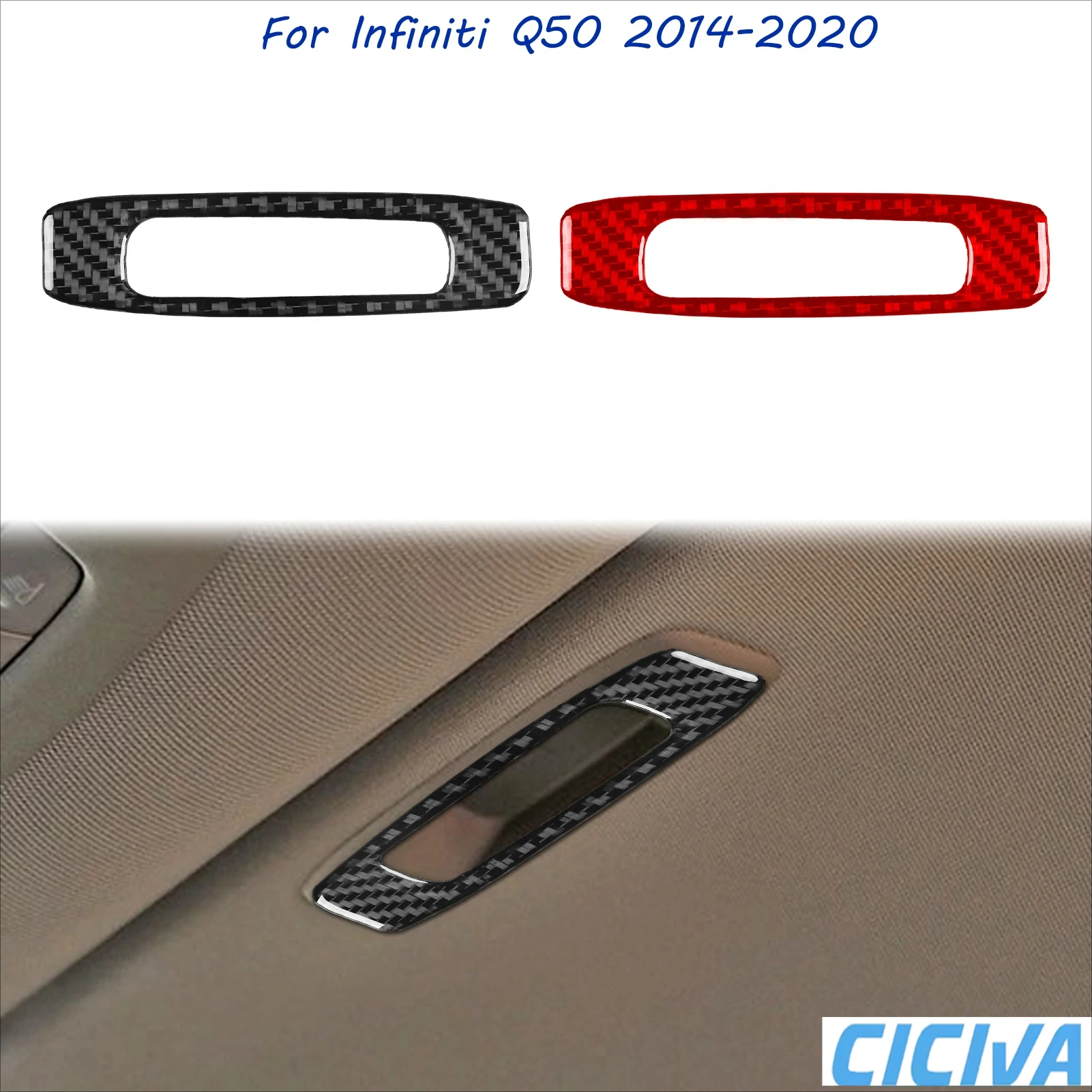 

For Infiniti Q50 2014-2020 Carbon Fiber Sunroof Puller Trim Cover Interior Car Accessories Decorative Tuning Stickers Auto Trim