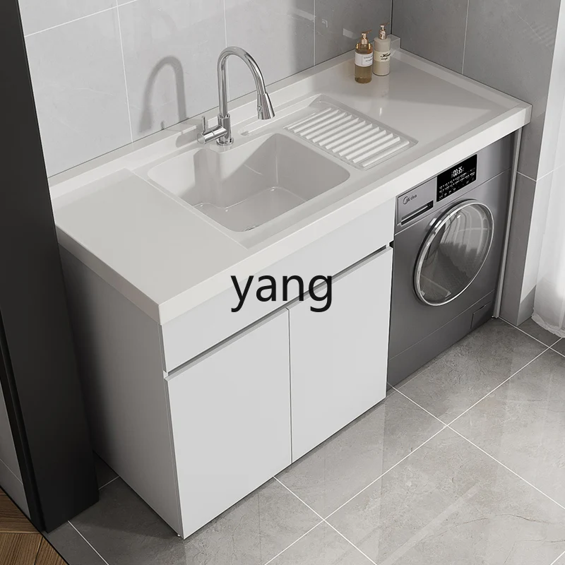 LMM1  Honeycomb Aluminum Balcony All-in-One Cabinet Combination Wash Wardrobe Laundry Inter-Platform Basin with Washboard
