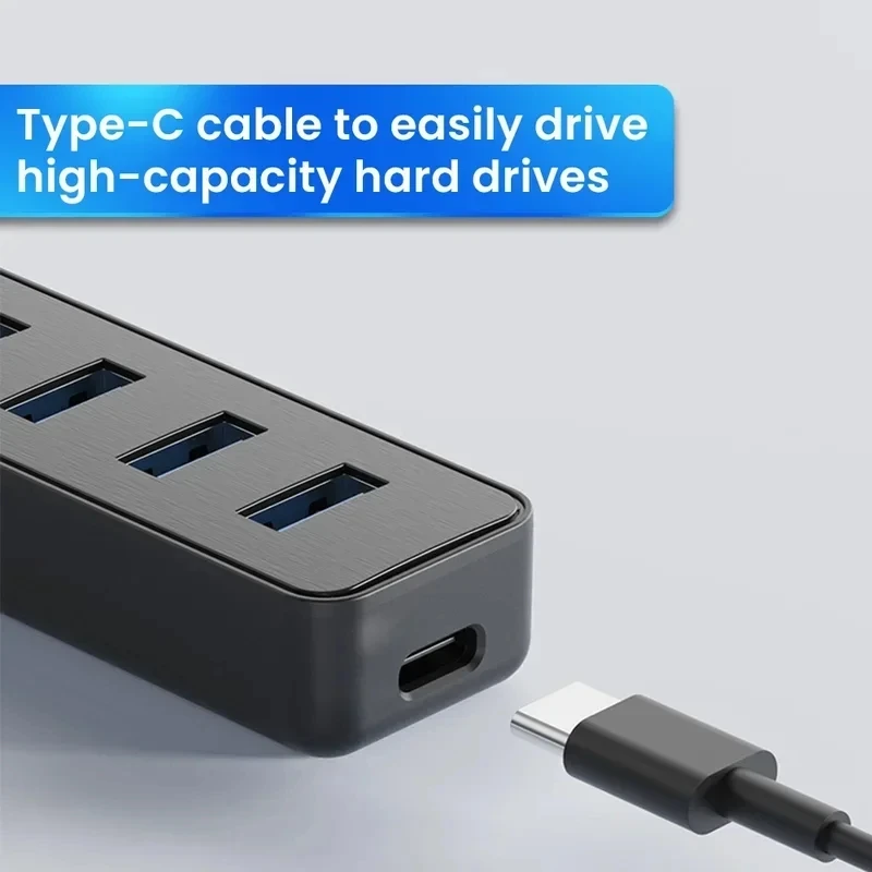 Adattatore splitter USB 3.0 Hub 2.0 4 in 1 Dock di espansione tipo C Trasferimento ad alta velocità Espansore multiplo Splitter USB C per PC portatile