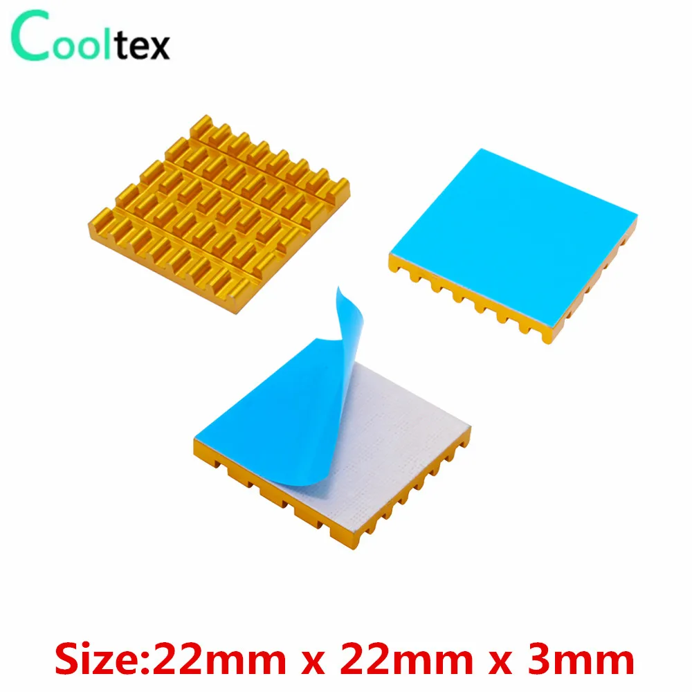 

50pcs Aluminum Heatsink 22x22x3mm heat sink for Electronic Chip IC MOS Raspberry pi cooling With Thermal Conductive Tape