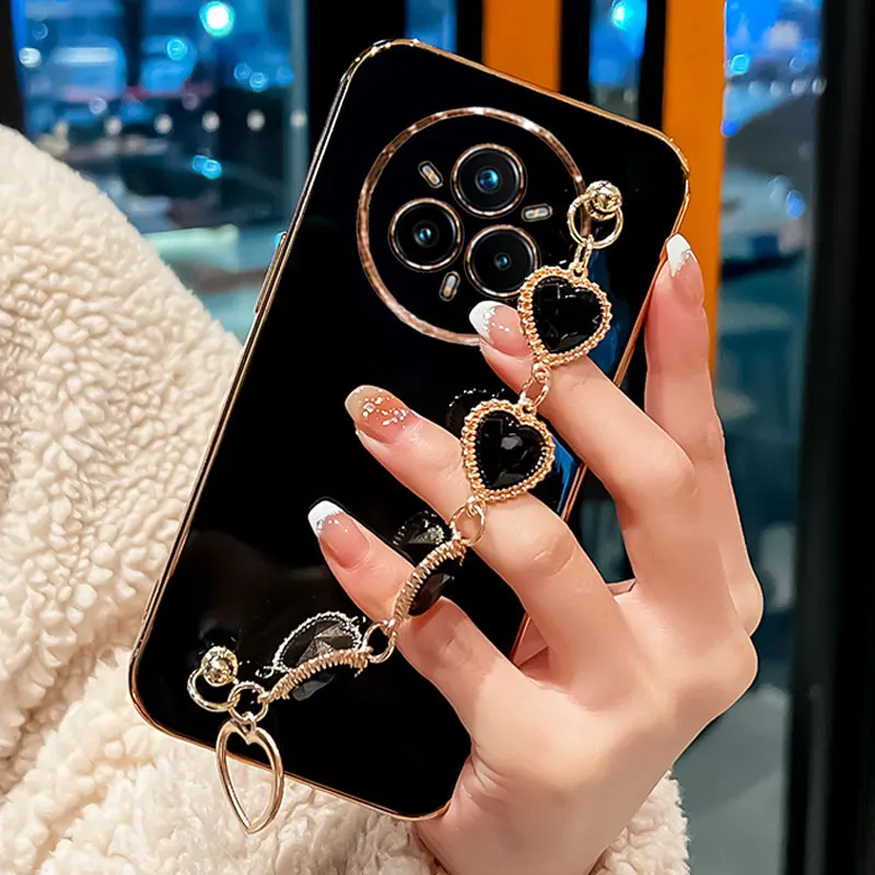 Realme14pro سوار المعصم جراب هاتف فاخر الحب القلب سلسلة تصفيح غطاء ل ممن لهم Realme 14 برو C75 C63 C61 حافظة Realme 14pro #2