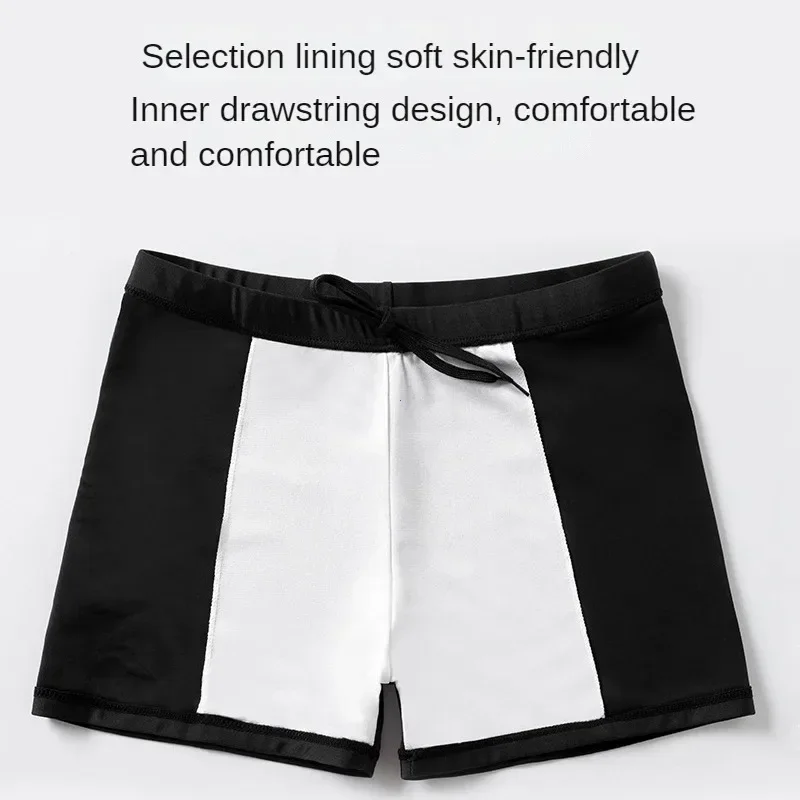 Men's Breathable High Waist Swim Trunks Quick Dry Adult Swimsuit Comfort Lined Pool Spa Water Sports Clothing - Image 4