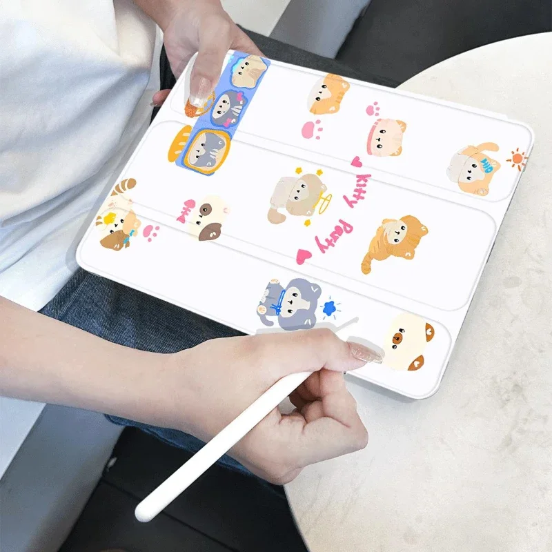 Ipad Mini 6 Smart PU Case for 10.2 9th 8th 7th IPad Air 4 10.9 2020 Air 5 IPad 10th Generation Kitten Party Detachable Cover
