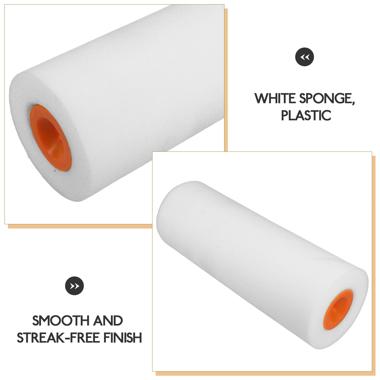 

9 Inch Sponge Roller Brush Head for Walls Cabinets Replacement Tools Smooth Finish Durable Easy Clean Latex Oil Paints Household