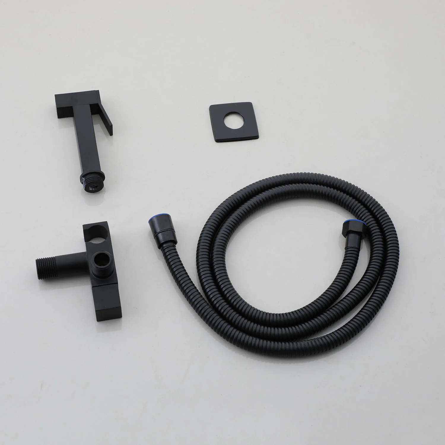 KEMAIDI Black Bidet Sprayer Set Cold Water Bidet Sprayer Faucet for Toilet Stainless Steel Square Handheld Bidet Attachment Set image 5