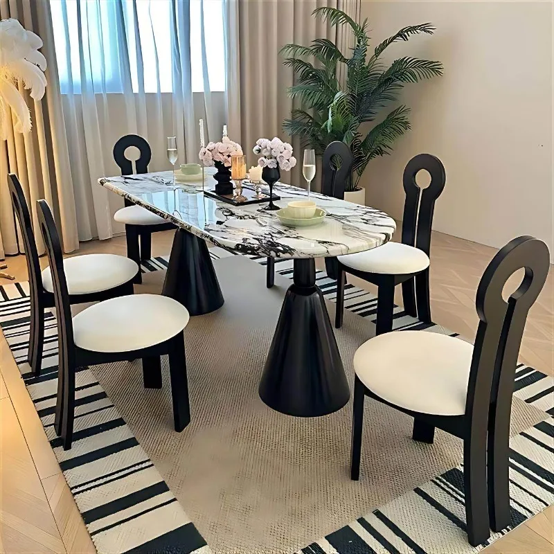 

Design Unique Luxury Modern Dining Tables Sets Italian Dining Chairs Large Classic Kitchen Table Hardcover Minimalist Furniture