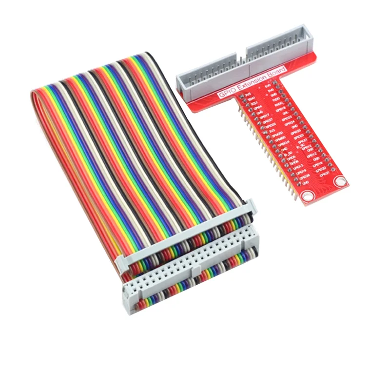 AU32-Für Raspberry Pi GPIO T-Typ Erweiterungskarte + 40Pin Farbkabel 4B/3B +/ZERO/W