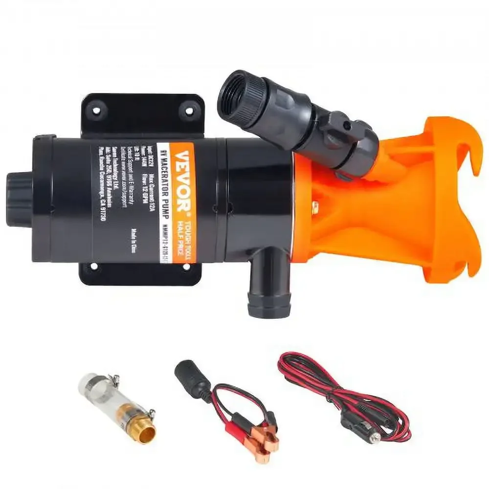 

RV Portable Macerator Pump, 12V, 12GMP Quick Release RV Waste Pump, RV Sewage Sewer Pump with Detachable