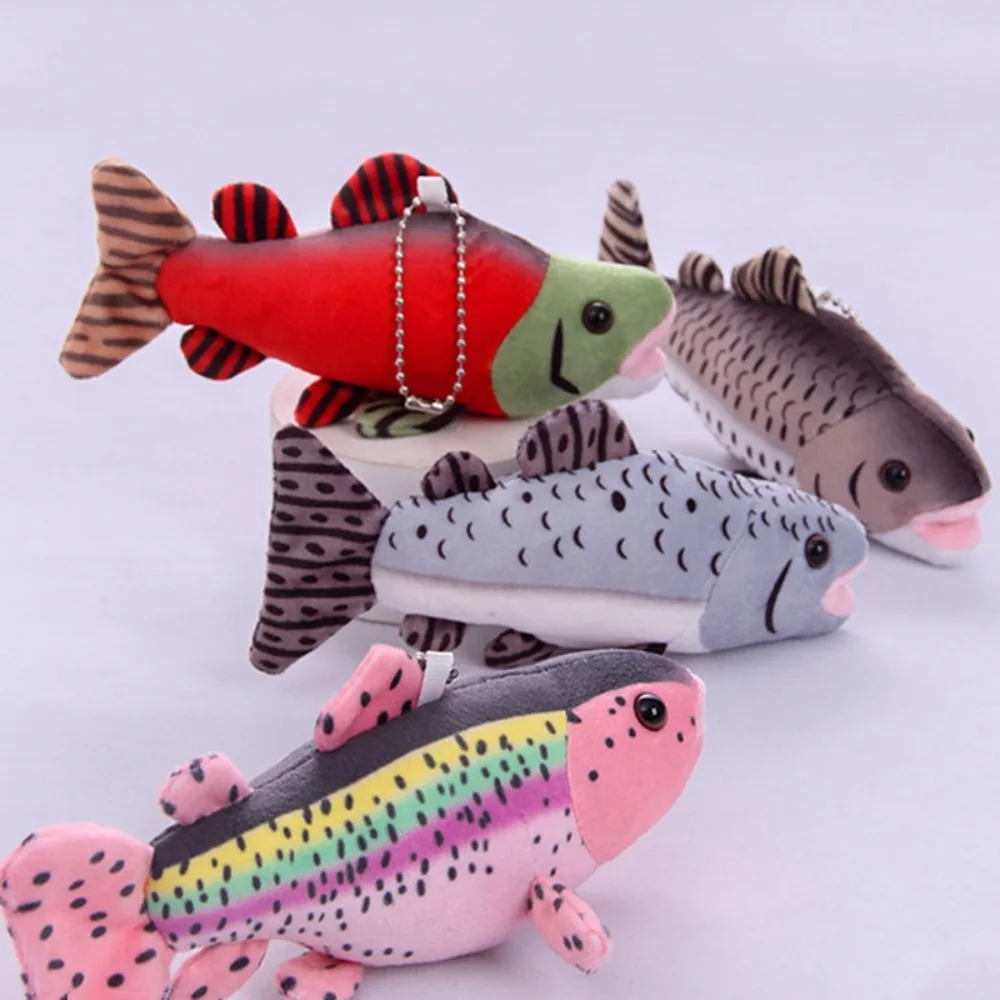 Ozean Tropische Fische Schlüsselanhänger Simulation Cartoon Aquarium Fisch Plüsch Puppe Lustige Kreative Fisch Plüsch Anhänger Rucksack Dekor